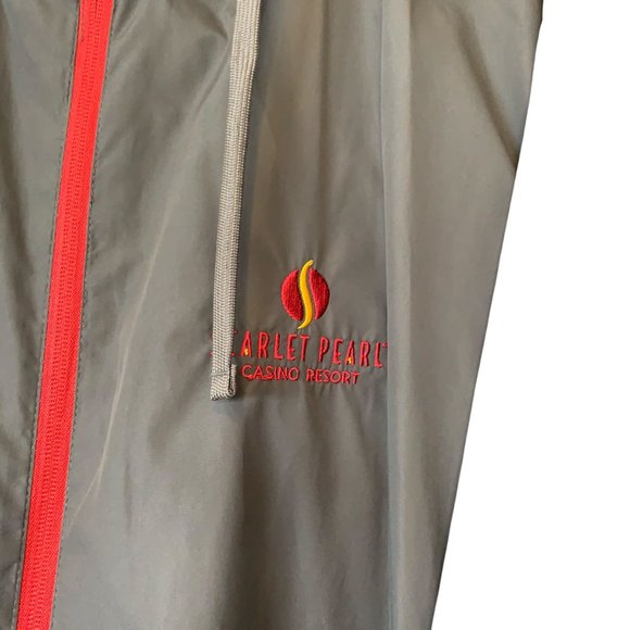 Vantage Windbreaker Unisex Adult XL "Scarlet Pearl" Monogram Hooded Gray/Red - Picture 14 of 15